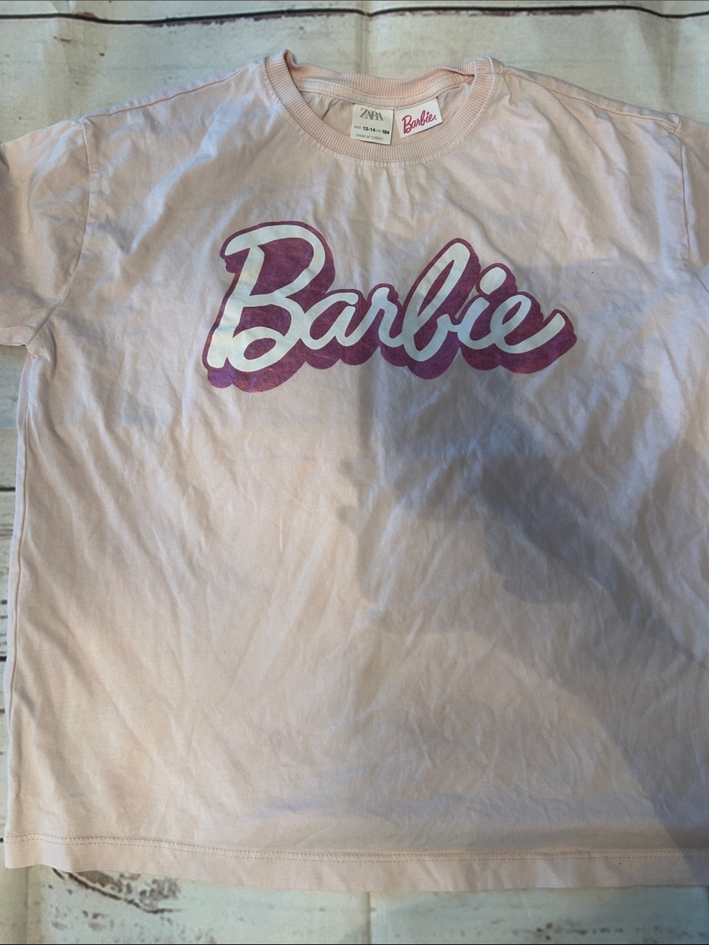ZARA Light Pink Barbie Graphic Tee